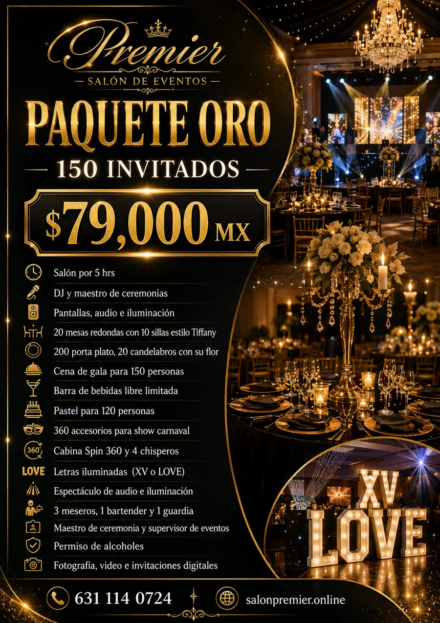 Paquete Oro Salón Premier